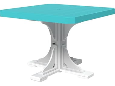 LuxCraft Recycled Plastic 41 Square Dining Height Table with Umbrella Hole LUXP41STDINING
