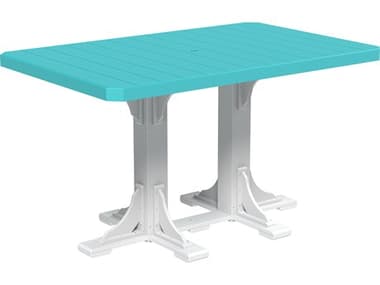 LuxCraft Recycled Plastic 72 x 48 Rectangular Bar Height Table with Umbrella Hole LUXP46RTBAR