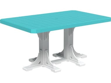 LuxCraft Recycled Plastic 74 x 48 Rectangular Counter Height Table with Umbrella Hole LUXP46RTCOUNTER