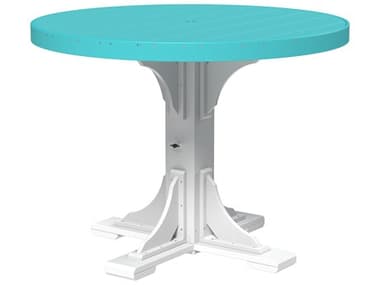 LuxCraft Recycled Plastic 48 Round Counter Height Table with Umbrella Hole LUXP4RTCOUNTER