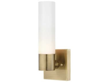 Livex Lighting Aero 11" Tall 1-Light Antique Brass Glass Wall Sconce LV1010101