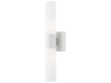 Livex Lighting Aero 17" Tall 2-Light White Brushed Nickel Glass Wall Sconce LV1010203