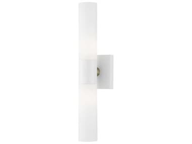 Livex Lighting Aero 17" Tall 2-Light Nickel Glass Wall Sconce LV1010213