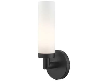 Livex Lighting Aero 11" Tall 1-Light Black Glass Wall Sconce LV1010304