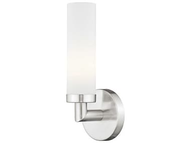 Livex Lighting Aero 11" Tall 1-Light Brushed Nickel White Glass Wall Sconce LV1010391