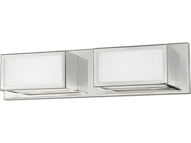Livex Lighting Sutter 18" Wide 2-Light Polished Chrome White Glass LED Vanity Light LV1013205