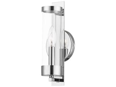 Livex Lighting Castleton 12" Tall 1-Light Polished Chrome Clear Glass Wall Sconce LV1014105