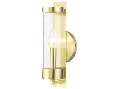 Livex Lighting Castleton 12" Tall 1-Light Satin Brass Glass Wall Sconce LV1014112