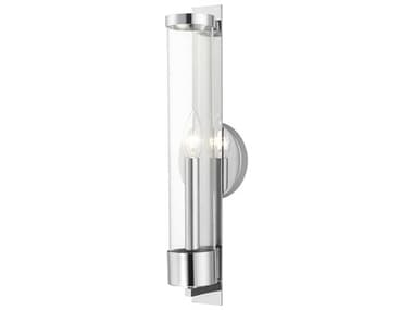 Livex Lighting Castleton 18" Tall 1-Light Polished Chrome Clear Glass Wall Sconce LV1014205