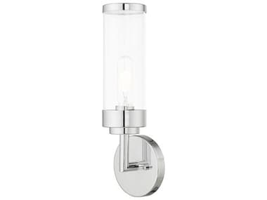 Livex Lighting Hillcrest 15" Tall 1-Light Polished Chrome Clear Glass Wall Sconce LV1036105