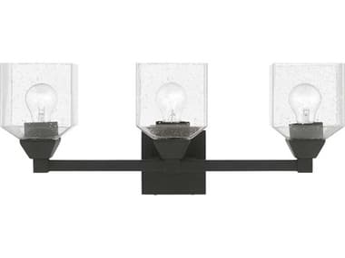 Livex Lighting Aragon 23" Wide 3-Light Black Glass Vanity Light LV1038304