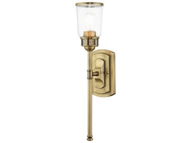 Livex Lighting Lawrenceville 21" Tall 1-Light Antique Brass Clear Glass Wall Sconce LV1051101