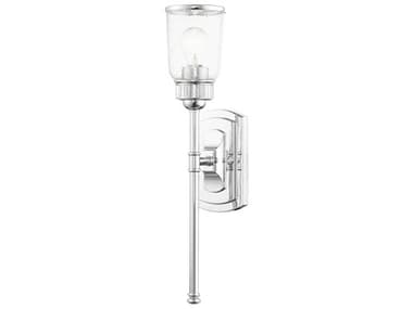 Livex Lighting Lawrenceville 21" Tall 1-Light Polished Chrome Clear Glass Wall Sconce LV1051105
