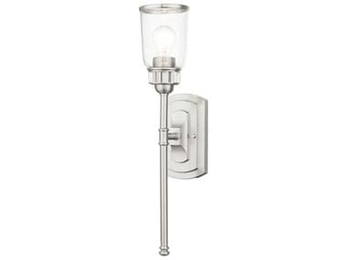 Livex Lighting Lawrenceville 21" Tall 1-Light Brushed Nickel Clear Glass Wall Sconce LV1051191