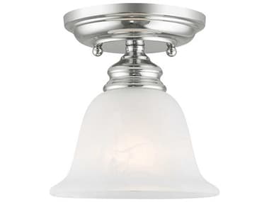Livex Lighting Essex 6" 1-Light Polished Chrome Glass Bell Semi Flush Mount LV135005