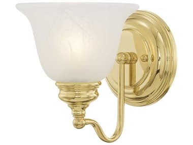 Livex Lighting Essex 7" Tall 1-Light Polished Brass Glass Wall Sconce LV135102