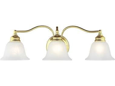 Livex Lighting Essex 24" Wide 3-Light Polished Brass Glass Vanity Light LV135302