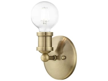 Livex Lighting Lansdale 5" Tall 1-Light Antique Brass Wall Sconce LV1442001