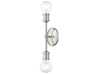 Livex Lighting Lansdale 12" Tall 2-Light Brushed Nickel Wall Sconce LV1442291