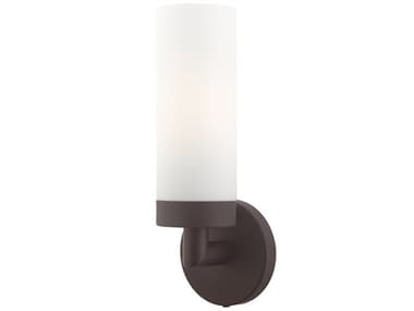 Livex Lighting Aero 11" Tall 1-Light Bronze White Glass Wall Sconce LV1507107