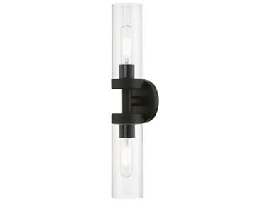 Livex Lighting Ludlow 4" Wide 2-Light Black Glass Vanity Light LV1617204