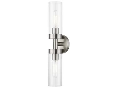 Livex Lighting Ludlow 4" Wide 2-Light Brushed Nickel Glass Vanity Light LV1617291