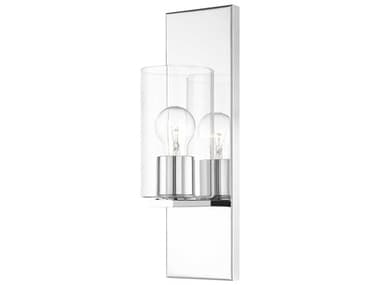 Livex Lighting Zurich 15" Tall 1-Light Polished Chrome Clear Glass Wall Sconce LV1655105
