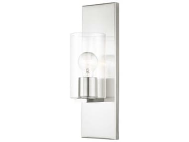 Livex Lighting Zurich 15" Tall 1-Light Brushed Nickel Clear Glass Wall Sconce LV1655191