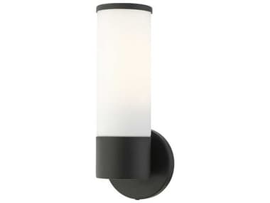 Livex Lighting Lindale 11" Tall 1-Light Black Glass Wall Sconce LV1656104