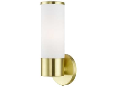 Livex Lighting Lindale 11" Tall 1-Light Satin Brass Glass Wall Sconce LV1656112