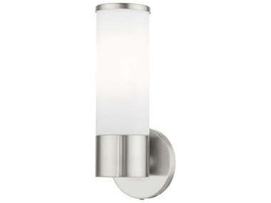 Livex Lighting Lindale 11" Tall 1-Light Brushed Nickel Glass Wall Sconce LV1656191