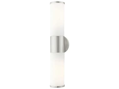 Livex Lighting Lindale 18" Wide 2-Light Brushed Nickel Glass Vanity Light LV1656291