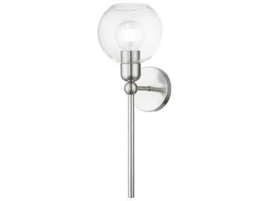Livex Lighting Downtown 19" Tall 1-Light Brushed Nickel Glass Wall Sconce LV1697191