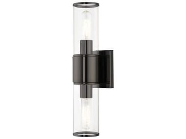 Livex Lighting Quincy 16" Wide 2-Light Black Chrome Glass Vanity Light LV1714246