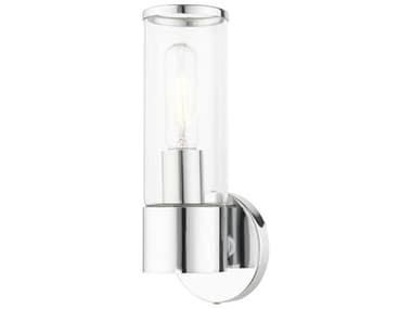 Livex Lighting Banca 11" Tall 1-Light Polished Chrome Glass Wall Sconce LV1728105