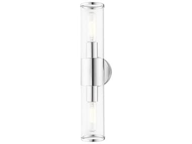 Livex Lighting Banca 18" Wide 2-Light Polished Chrome Clear Glass Vanity Light LV1728205