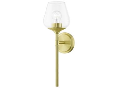 Livex Lighting Willow 18" Tall 1-Light Satin Brass Glass Wall Sconce LV1747112