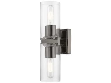 Livex Lighting Clarion 5" Wide 2-Light Black Chrome Glass Vanity Light LV1803246