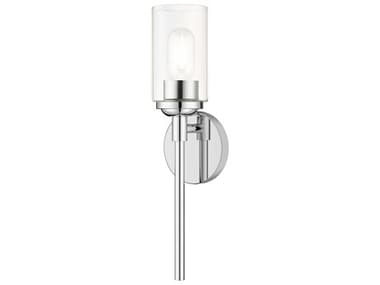 Livex Lighting Whittier 17" Tall 1-Light Polished Chrome Glass Wall Sconce LV1808105