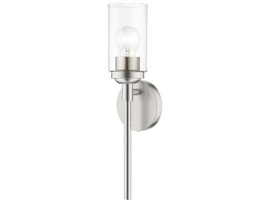 Livex Lighting Whittier 17" Tall 1-Light Brushed Nickel Glass Wall Sconce LV1808191