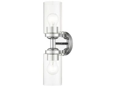 Livex Lighting Whittier 4" Wide 2-Light Polished Chrome Glass Vanity Light LV1808205