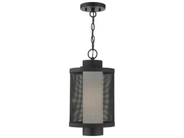 Livex Lighting Nottingham 9" 1-Light Textured Black Glass Lantern Mini Pendant LV2068714