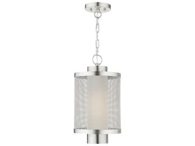 Livex Lighting Nottingham 9" 1-Light Brushed Nickel Glass Lantern Mini Pendant LV2068791