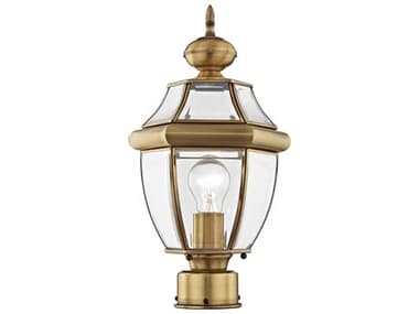 Livex Lighting Monterey Antique Brass 1-light 9'' Wide Outdoor Post Light LV215301