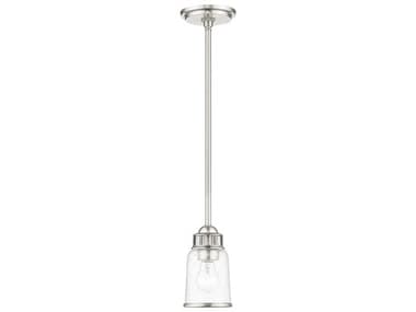 Livex Lighting Lawrenceville 5" 1-Light Brushed Nickel Clear Glass Bell Mini Pendant LV4002191