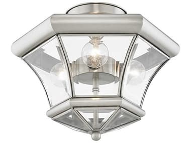 Livex Lighting Monterey Brushed Nickel 3-light Outdoor Ceiling Light LV408391