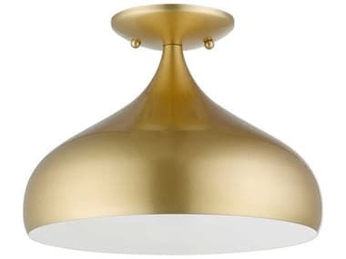 Livex Lighting Amador 11" 1-Light Soft Gold Bell Semi Flush Mount LV4105033