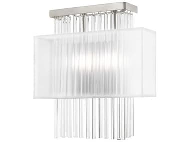 Livex Lighting Alexis 14" Tall 2-Light Brushed Nickel Crystal Wall Sconce LV4114891