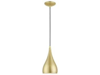 Livex Lighting Amador 6" 1-Light Soft Gold Polished Brass Bell Mini Pendant LV4117133