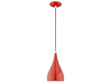 Livex Lighting 1-Light Shiny Red Mini Pendant LV4117172